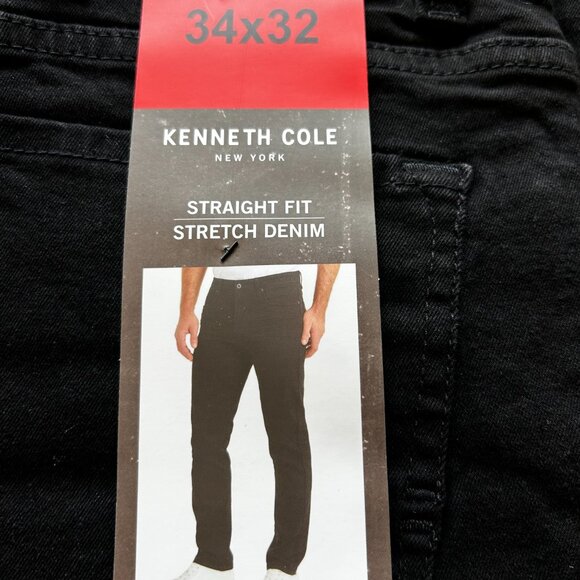 Kenneth Cole Men's Straight Leg Jeans Stretch Denim Black Size 34x32 - Picture 11 of 13